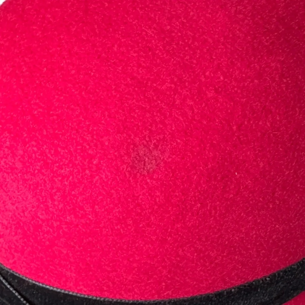LAURA ASHLEY Vintage 80s Red Wool‎ Felt Hat Bowler Cloche UK Made Mother & Child
